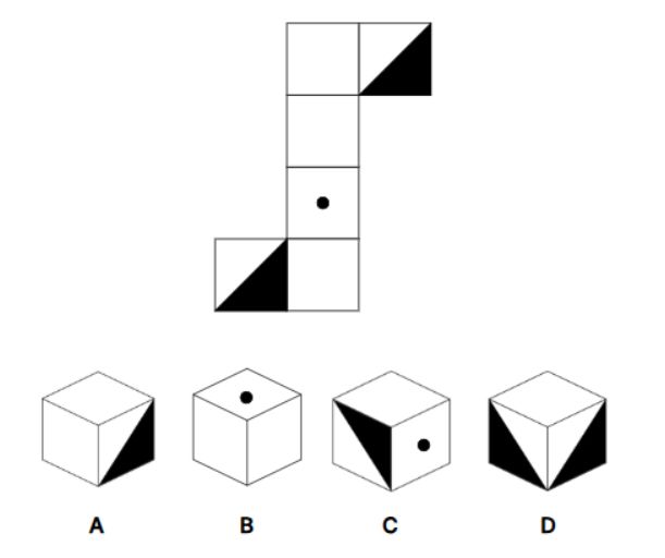 Exemple de pliage spatial Travaillerpour.be : identifier la boîte obtenue à partir du morceau de carton