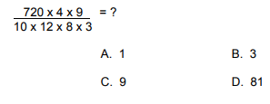 Test de capacité de raisonnement numérique du Selor : exemple de question de numératie avec une formule
